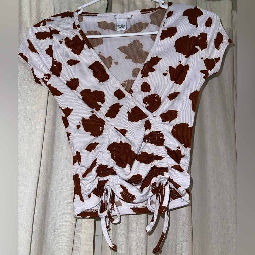 Adjustable Length Cow Print Top
